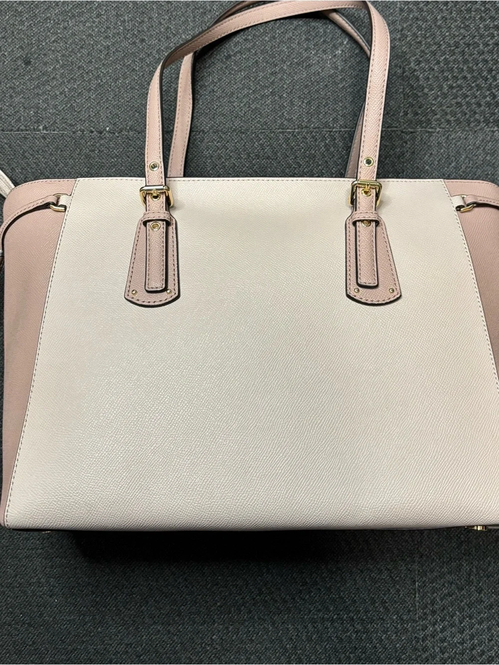 Michael Kors Pink and Cream Saffiano Tote with Gold Hardware
